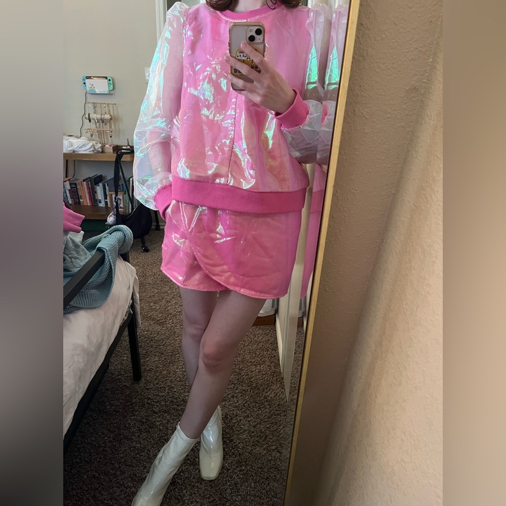 Barbie Pink Iridescent Two-Piece Sweater Set